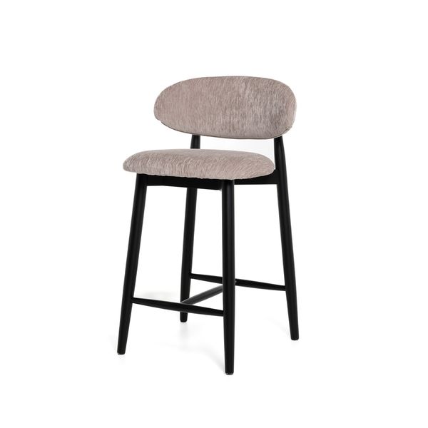 Hovedbilde Malmø barstol heltre sort eik (stoff Boston beige)