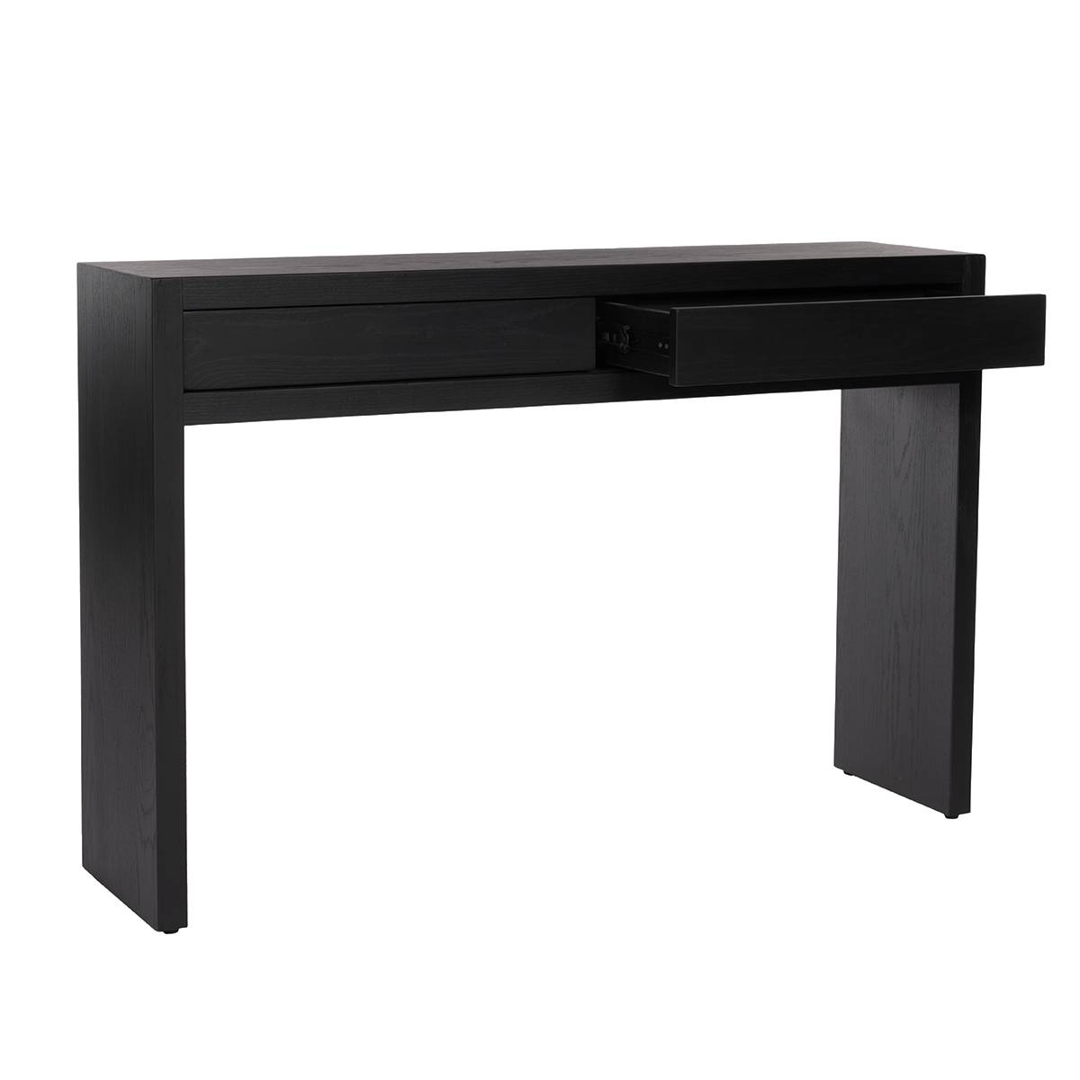 Mood smalt konsollbord med to skuffer (sort eik 120x30x80)