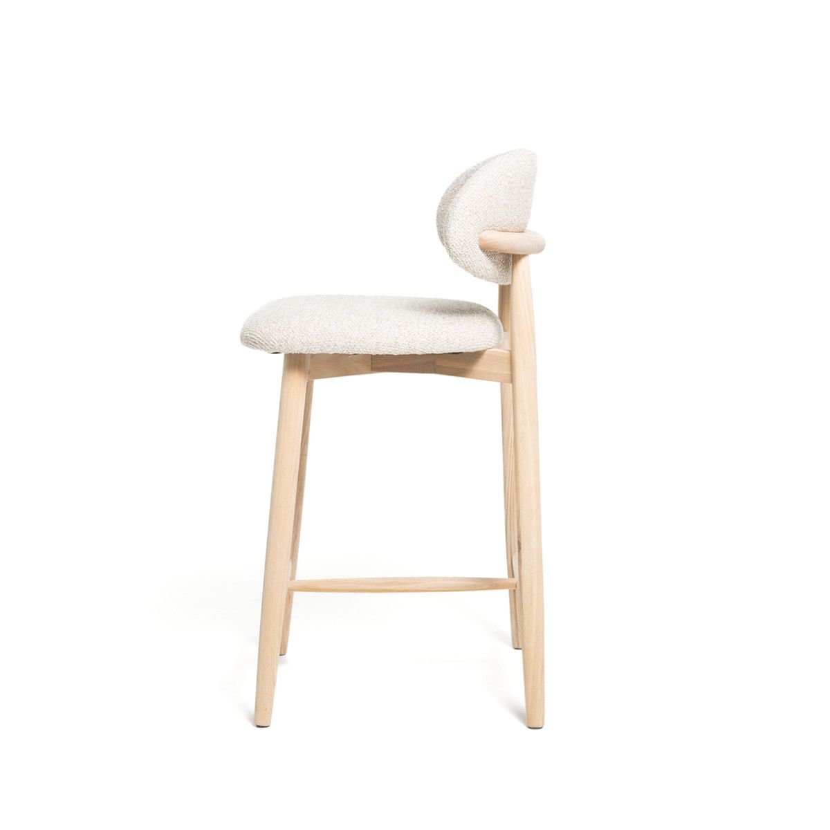 Malmø barstol heltre lys eik (stoff Sunset beige melert)