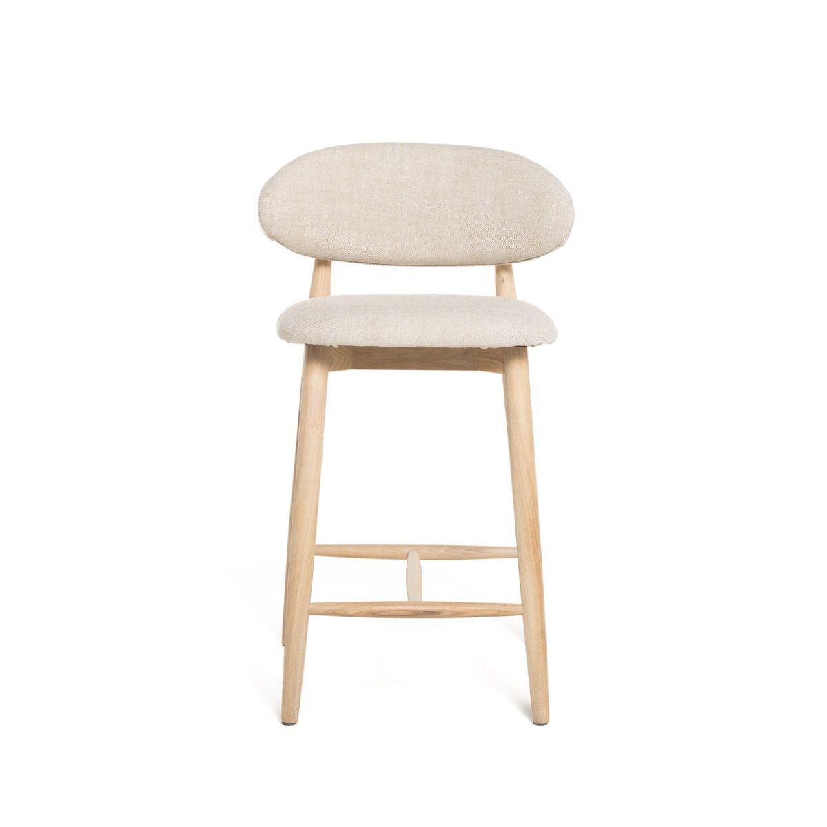 Malmø barstol heltre lys eik (stoff Lin beige)