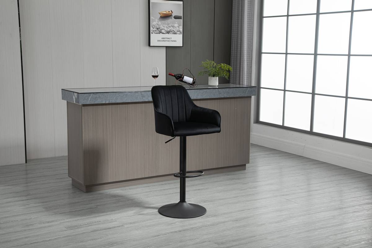 Toledo barstol (sort velour)