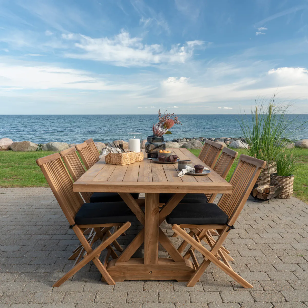 Volos spisegruppe (teak) natur