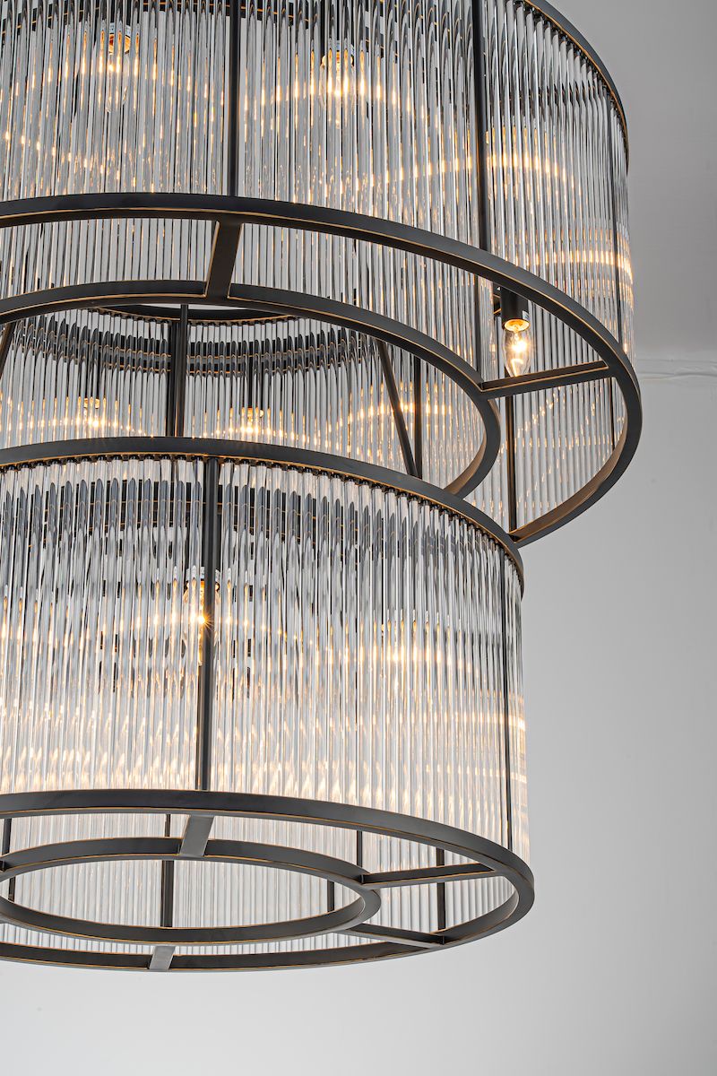Céleste Chandelier 2 lag  (ø90) metall / klart glass