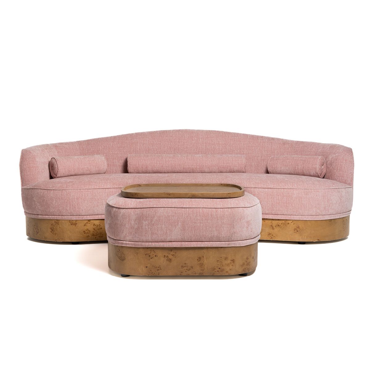 Nouvelle sofa (250x90) Randy 24 rosa - avtagbare frynser