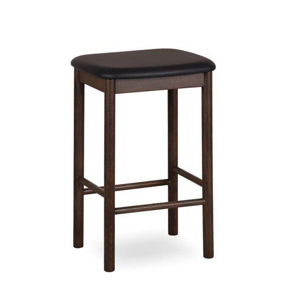 Hovedbilde Voss barstol (h68) røkt heltre eik/sete sort PU