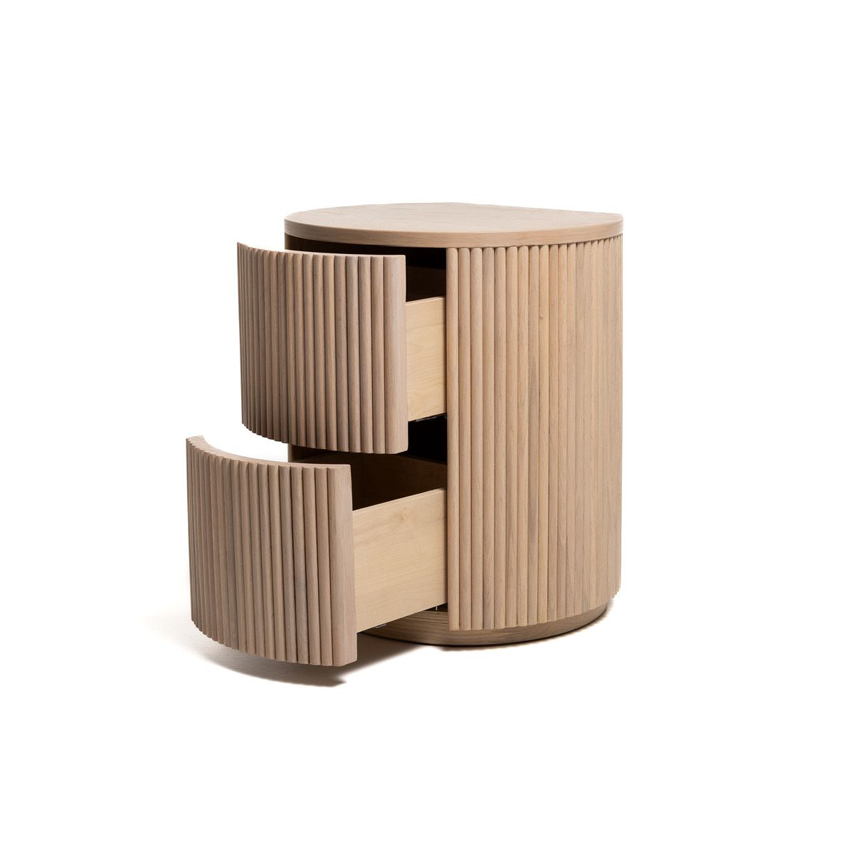 Noor nattbord/sidebord hvitvasket eik
