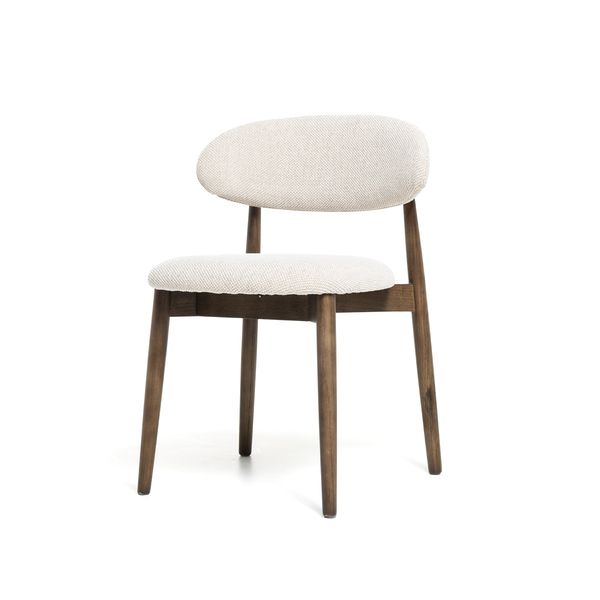 Hovedbilde Malmø spisestol heltre røkt eik (stoff Silent lys sand)