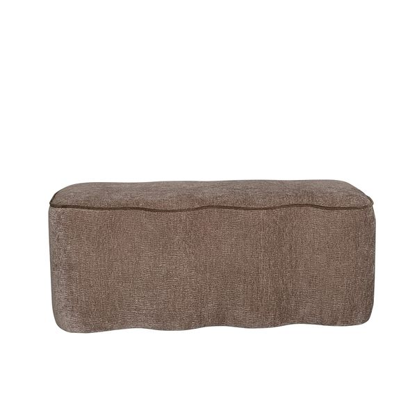 Hovedbilde Celine puff (100x51x39) Wave brun med brun piping