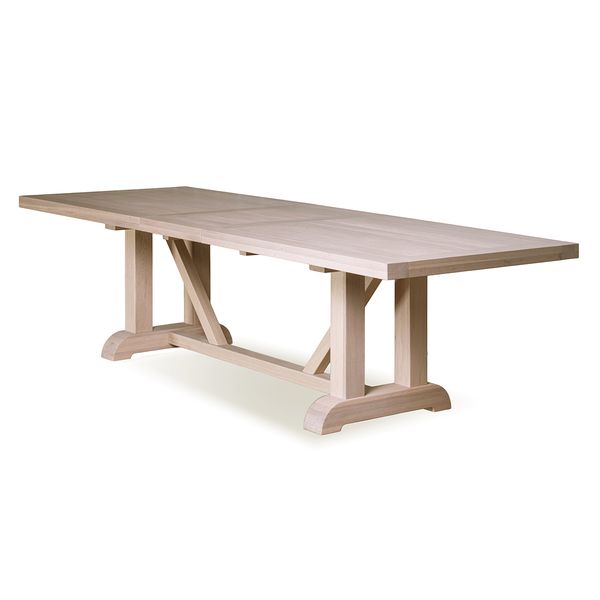 Hovedbilde Hovden spisebord m/innleggsplate (240/290x100) hvitoljet heltre eik