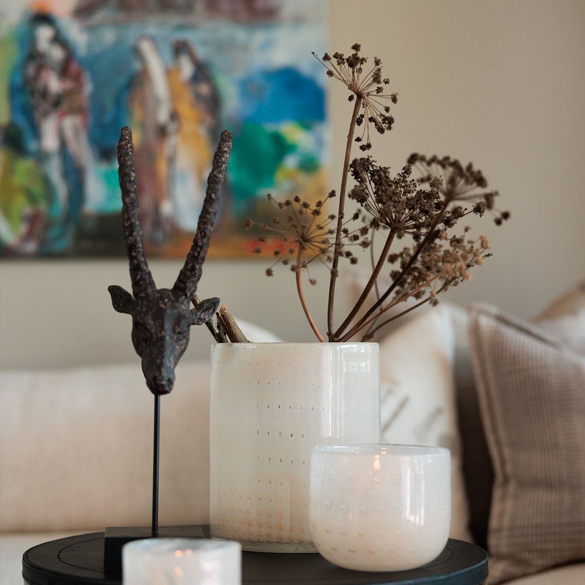 Lama vase (ø20 h23) krem, glass