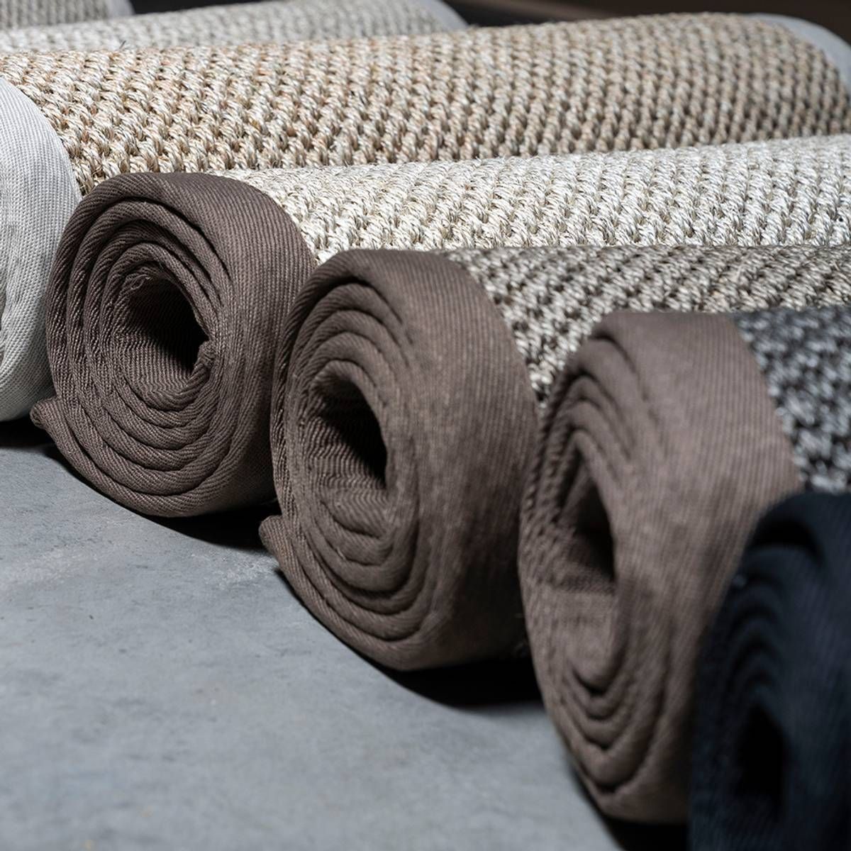 Sisal teppe (100x300 - Gråbrun/brun kant)