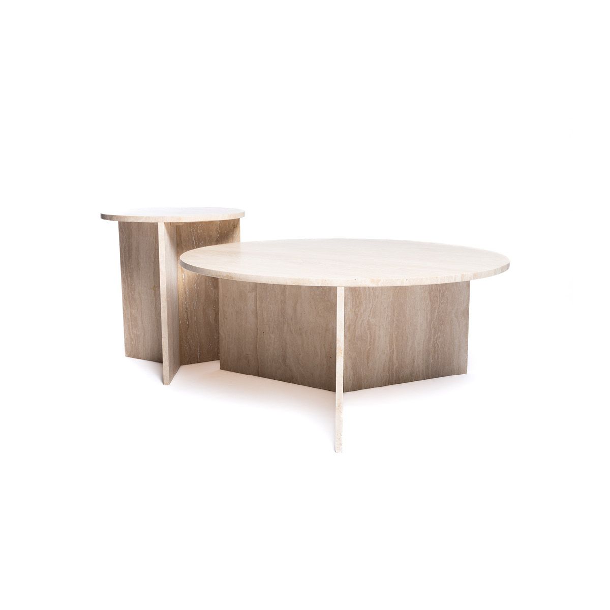 Bottega Star rundt sofabord Travertine (beige ø90 h40)