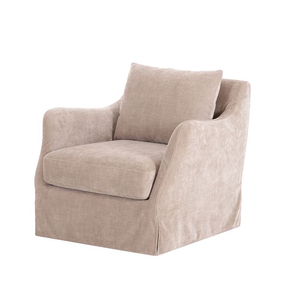 Hovedbilde Armand lenestol med sving (beige velour) 83x87x74