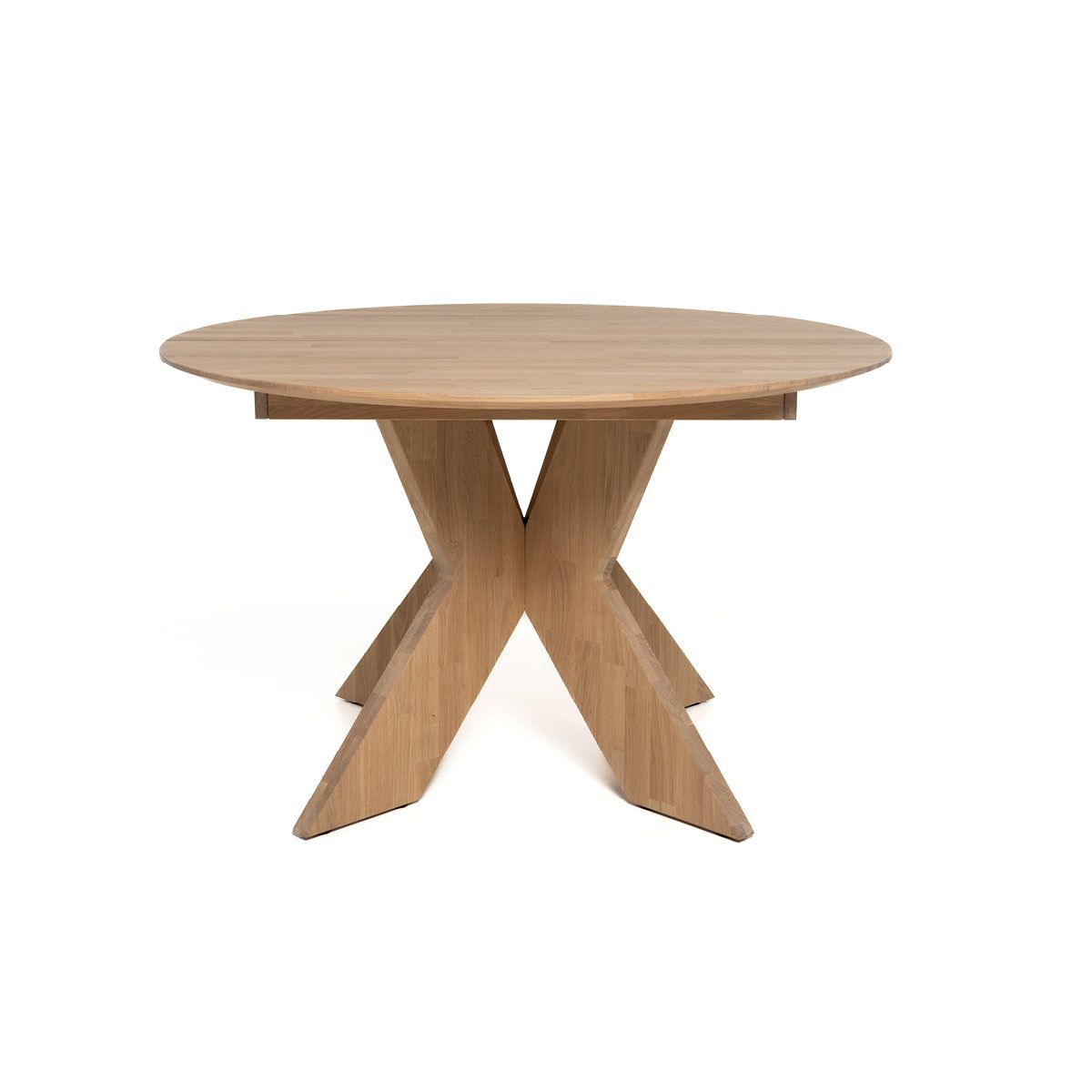 Aspen rundt spisebord ø120 (220) med 2 tilleggsplater hvitoljet heltre eik