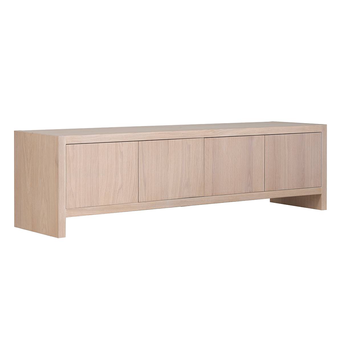 Mood tv-benk med fire skapdører (lys eik 180x45x50)