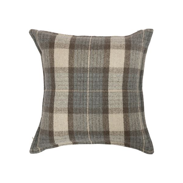 Hovedbilde Halvor Bakke Zulu pute (50x50) ull, grå/brun/beige rutet