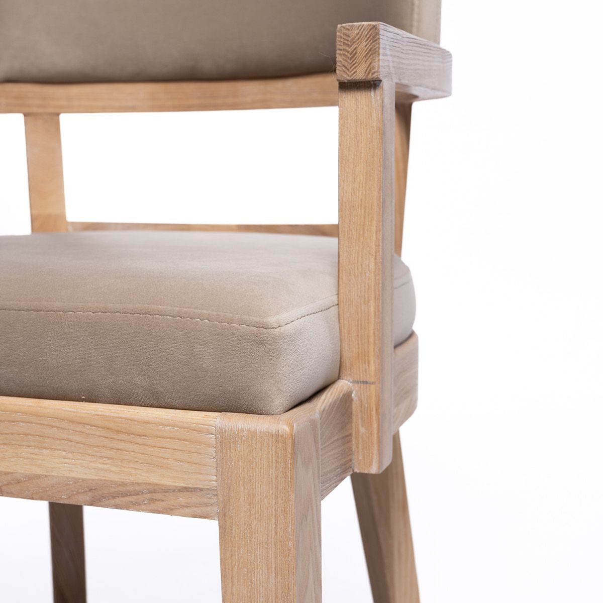 Cloud spisestol (Rush beige velour) lys eik ben