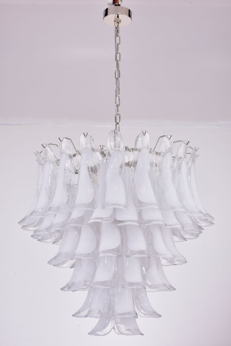 Fleur Chandelier  (66x75) hvit / krom