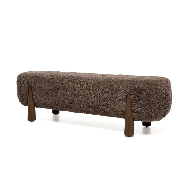 Hovedbilde Lodge puff (153x48x46) saueskinn mushroom