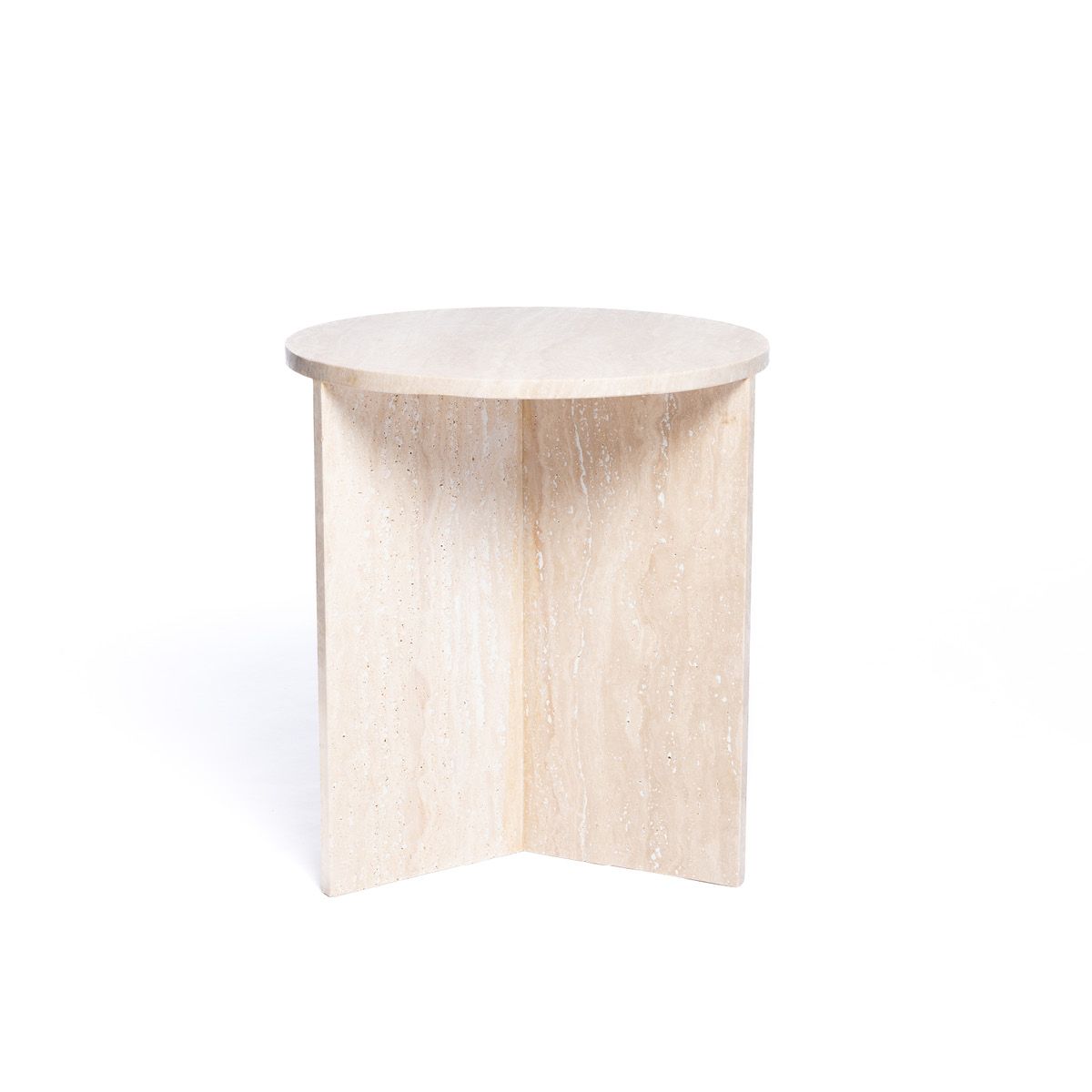 Bottega Star rundt sidebord Travertine (beige ø45 h50)