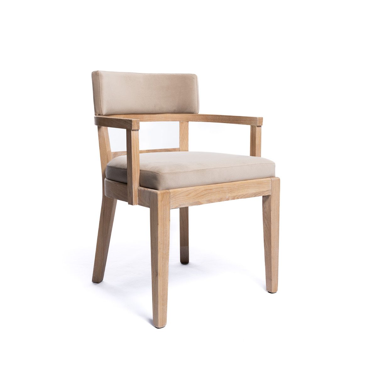 Cloud spisestol (Rush beige velour) lys eik ben