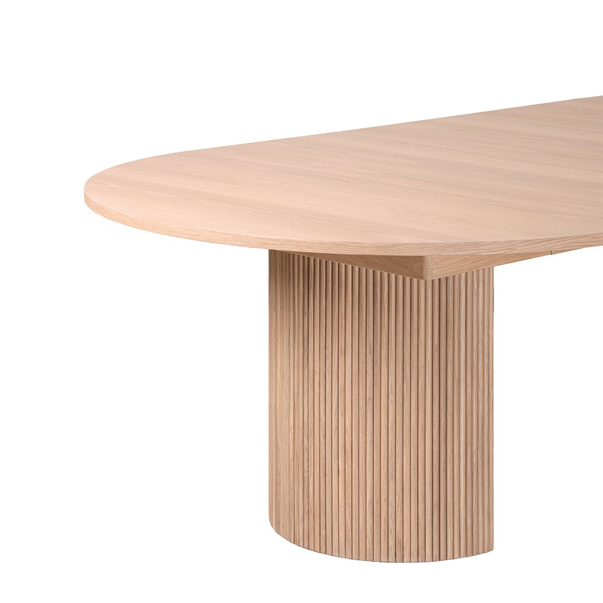 Noor rundt spisebord ø110 (260) med 3 tilleggsplater (lys eik)